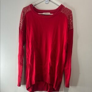 Michael Kors Red and gold Embellished long Sweater